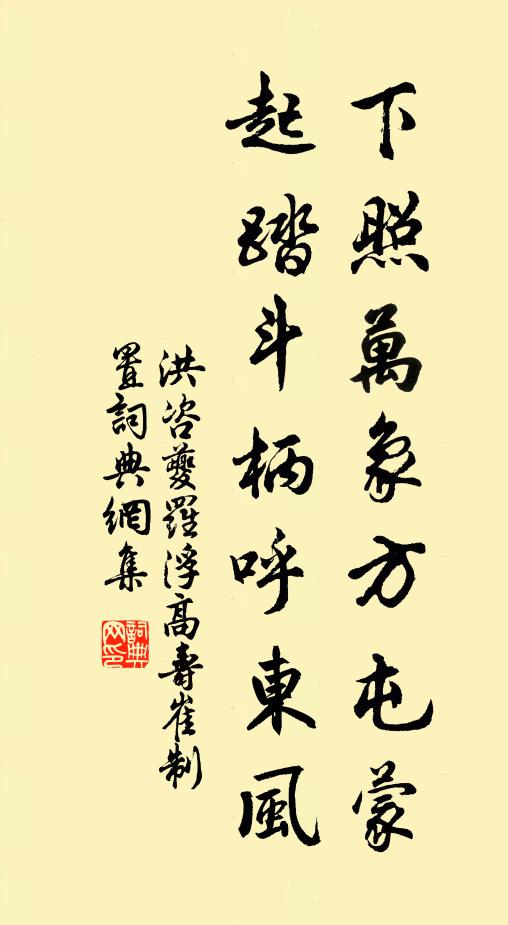 洪咨夔下照万象方屯蒙，起踏斗柄呼东风书法作品欣赏