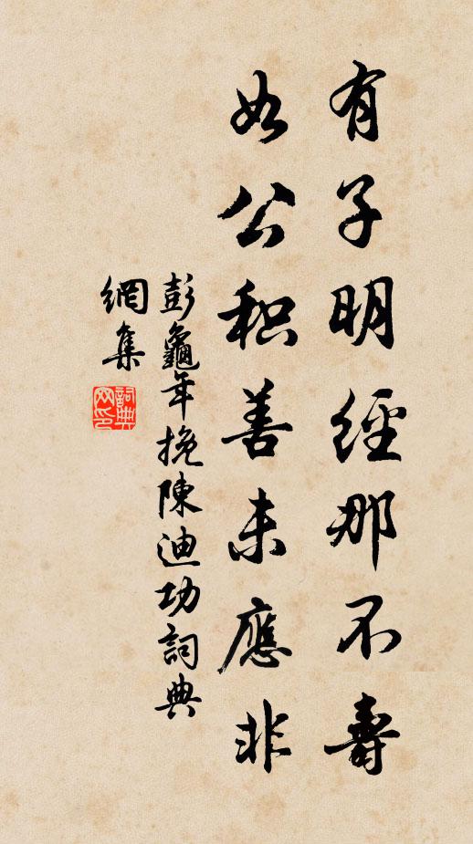 彭龟年有子明经那不寿，如公积善未应非书法作品欣赏