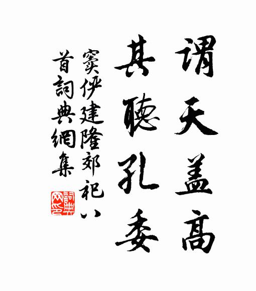 窦俨谓天盖高，其听孔委书法作品欣赏