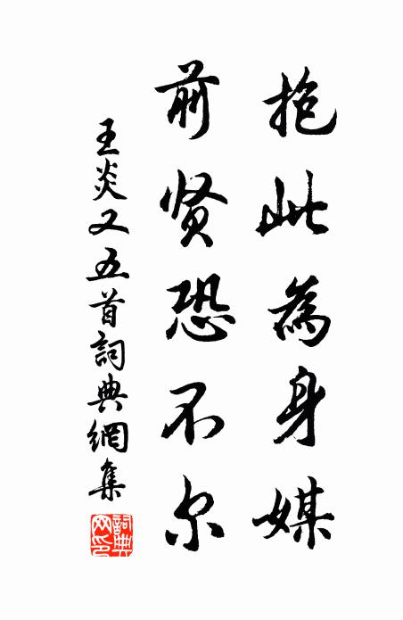 王炎抱此为身媒，前贤恐不尔书法作品欣赏