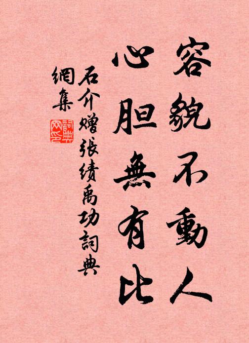 石介容貌不动人，心胆无有比书法作品欣赏