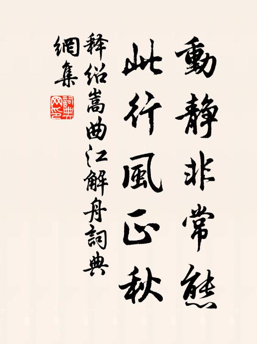 释绍嵩动静非常态，此行风正秋书法作品欣赏