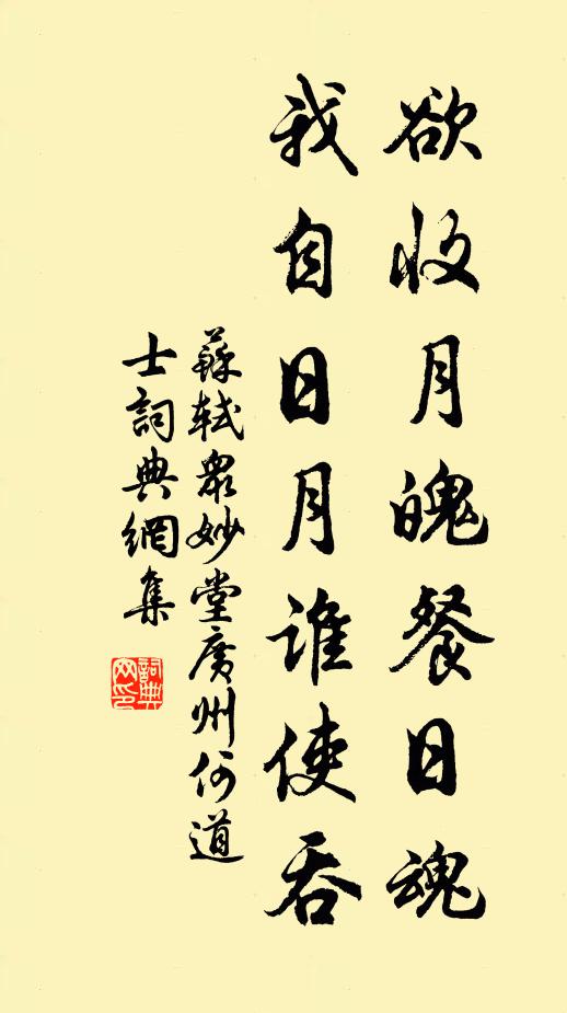 苏轼欲收月魄餐日魂，我自日月谁使吞书法作品欣赏