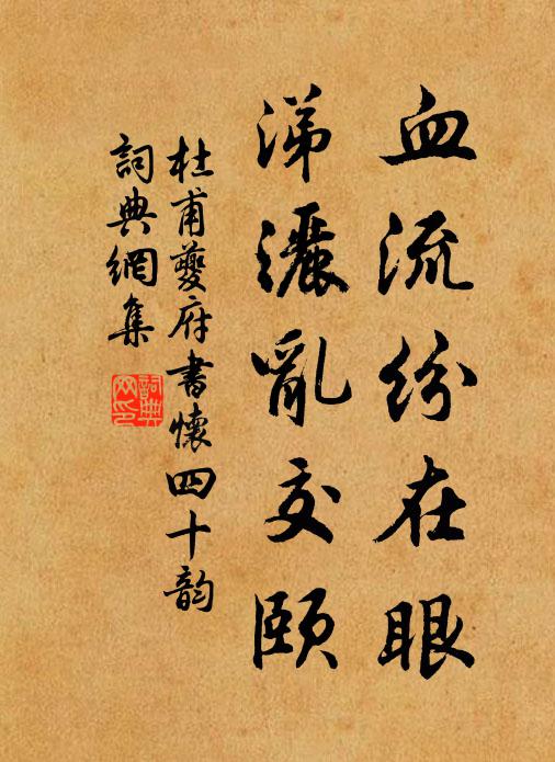 杜甫血流纷在眼,涕洒乱交颐书法作品欣赏