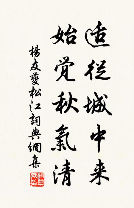 杨友夔适从城中来，始觉秋气清书法作品欣赏