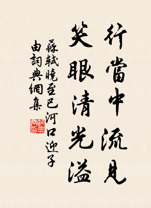 苏轼行当中流见，笑眼清光溢书法作品欣赏
