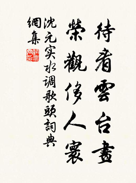 沈元实待看云台画，荣观侈人寰书法作品欣赏