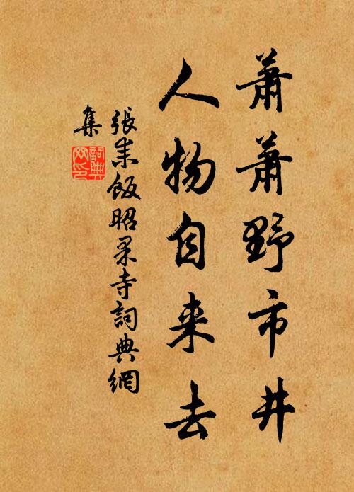 张耒萧萧野市井，人物自来去书法作品欣赏