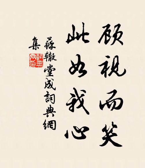 苏辙顾视而笑,此如我心书法作品欣赏