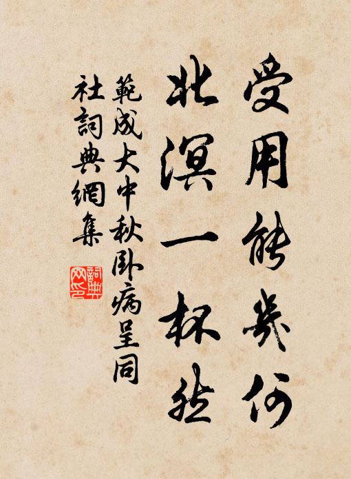 范成大受用能几何？北溟一杯然书法作品欣赏
