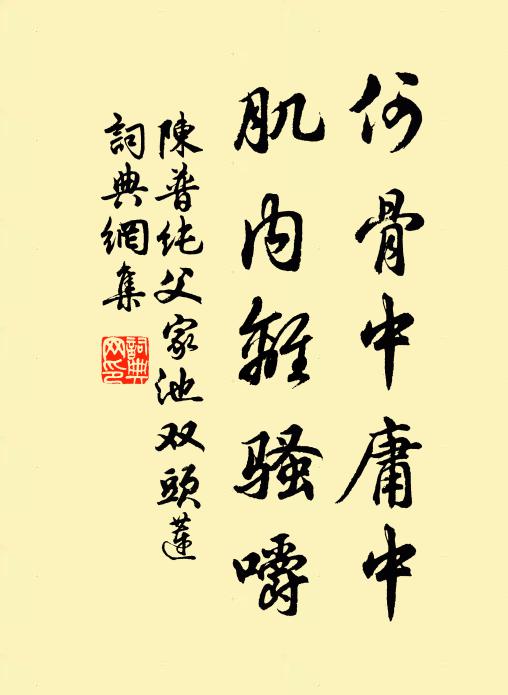 陈普何骨中庸中，肌内离骚嚼书法作品欣赏