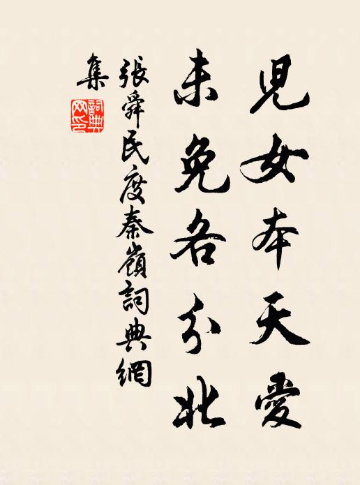张舜民儿女本天爱，未免各分北书法作品欣赏