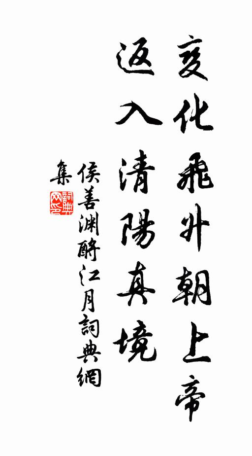侯善渊变化飞升朝上帝，返入清阳真境书法作品欣赏