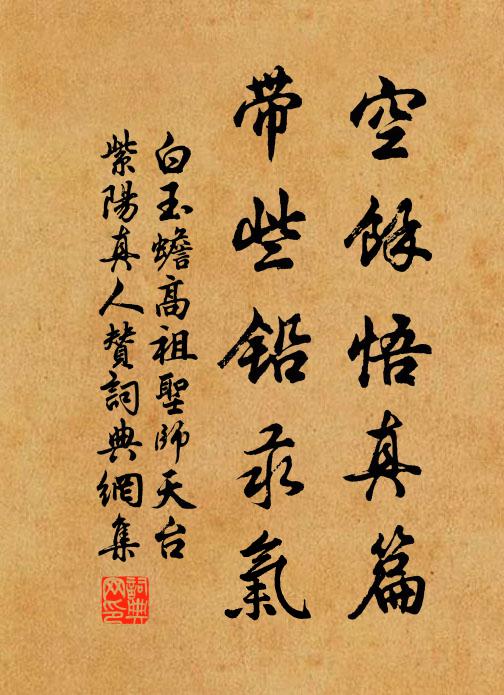 白玉蟾空余悟真篇，带些铅汞气书法作品欣赏