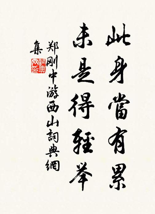 郑刚中此身当有累，未是得轻举书法作品欣赏