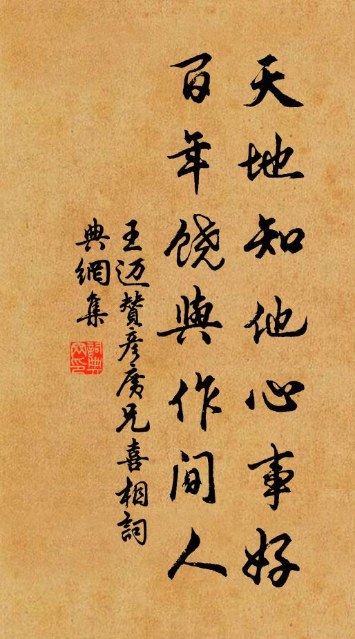 王迈天地知他心事好，百年饶与作间人书法作品欣赏