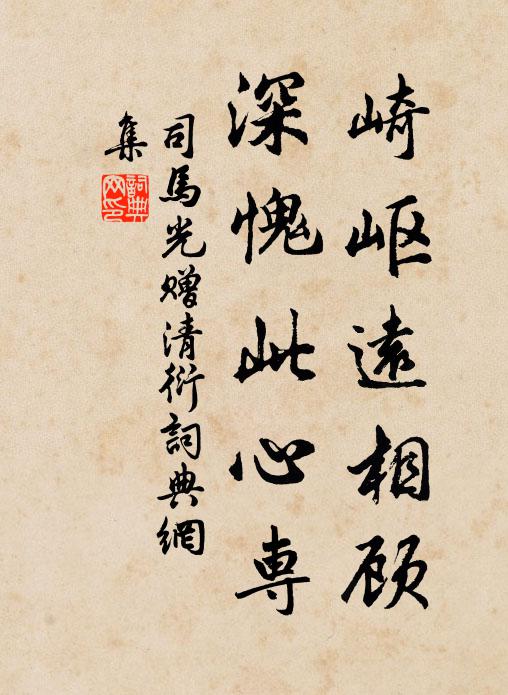 司马光崎岖远相顾，深愧此心专书法作品欣赏
