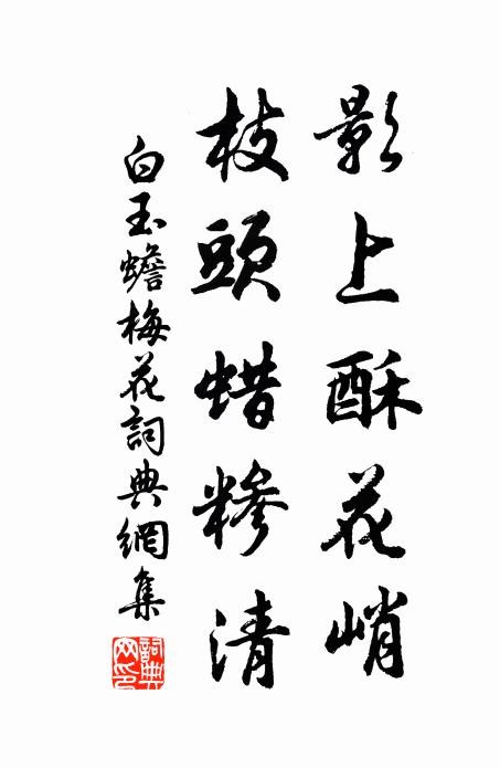 白玉蟾影上酥花峭，枝头蜡糁清书法作品欣赏