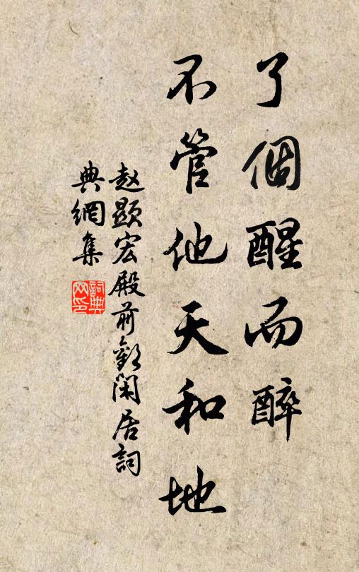 赵显宏了个醒而醉，不管他天和地书法作品欣赏