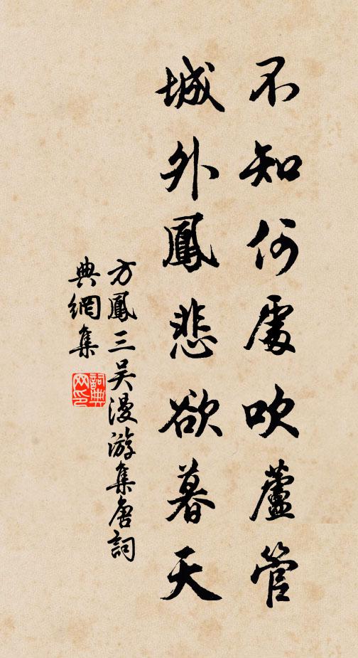 方凤不知何处吹芦管，城外凤悲欲暮天书法作品欣赏
