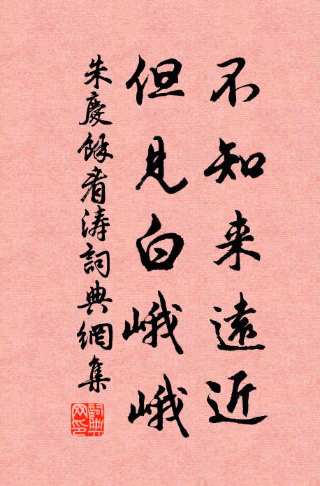 朱庆馀不知来远近，但见白峨峨书法作品欣赏