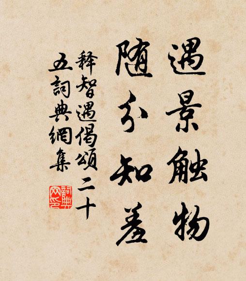 释智遇遇景触物，随分知羞书法作品欣赏