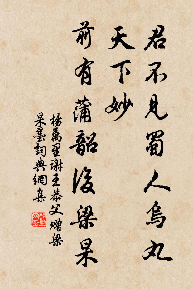 杨万里君不见蜀人乌丸天下妙，前有蒲韶后梁杲书法作品欣赏