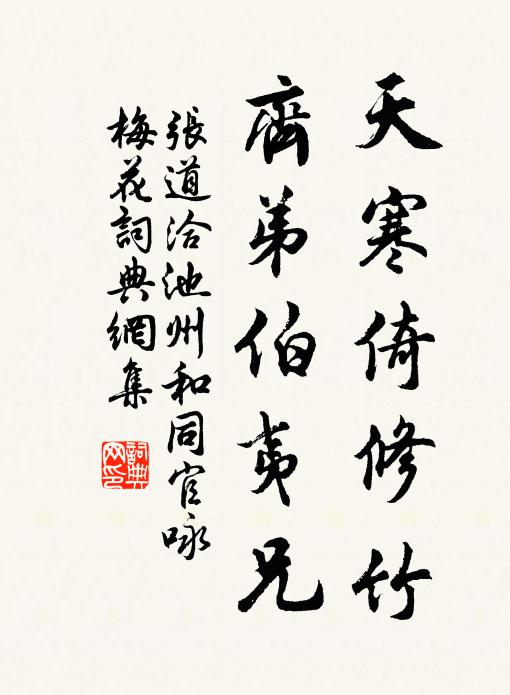 张道洽天寒倚修竹，齐弟伯夷兄书法作品欣赏
