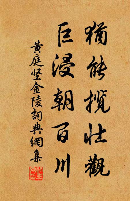 黄庭坚犹能揽壮观，巨浸朝百川书法作品欣赏