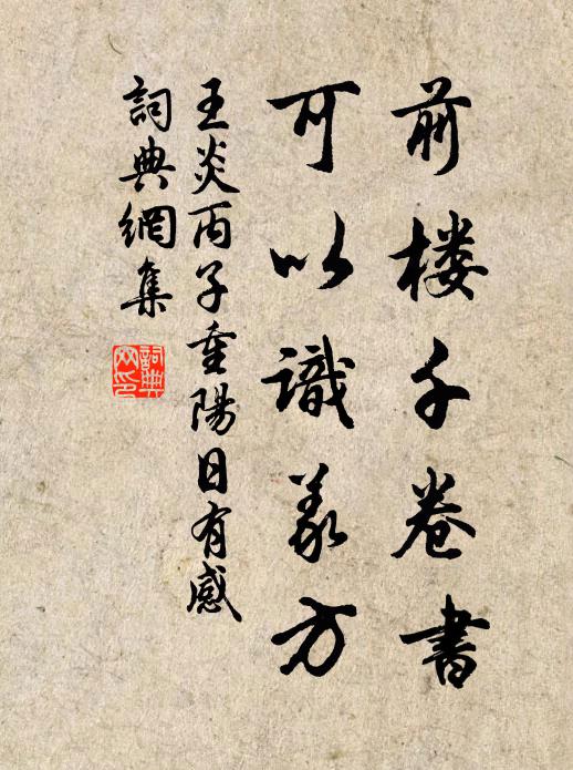 王炎前楼千卷书，可以识义方书法作品欣赏