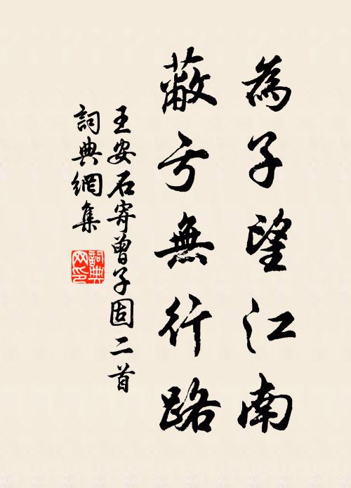 王安石为子望江南，蔽亏无行路书法作品欣赏