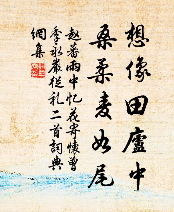 赵蕃想像田庐中，桑柔麦如尾书法作品欣赏