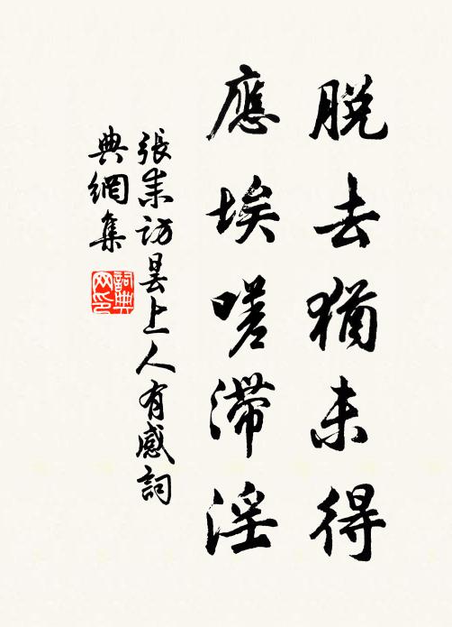 张耒脱去犹未得，应埃嗟滞淫书法作品欣赏