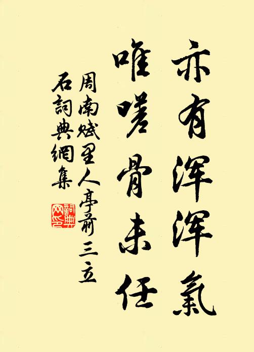 周南亦有浑浑气，唯嗟骨未任书法作品欣赏