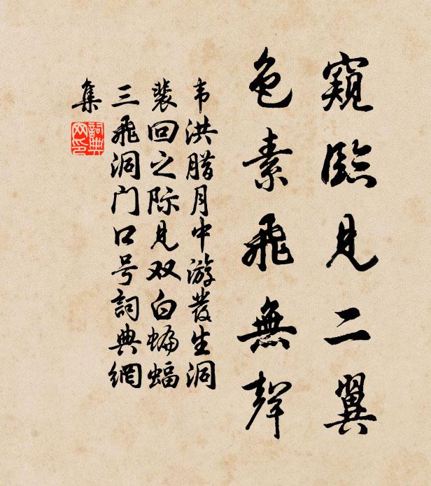 韦洪窥临见二翼，色素飞无声书法作品欣赏