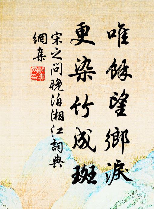 宋之问唯馀望乡泪，更染竹成斑书法作品欣赏