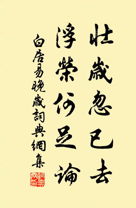 白居易壮岁忽已去，浮荣何足论书法作品欣赏