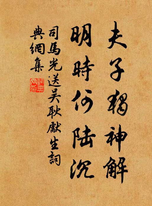司马光夫子独神解，明时何陆沉书法作品欣赏