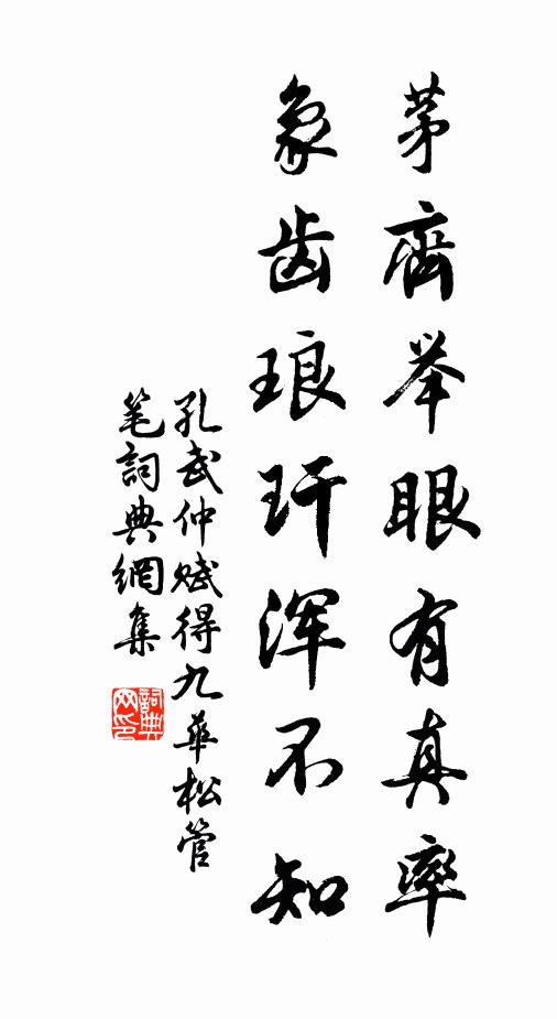 孔武仲茅齐举眼有真率，象齿琅玕浑不知书法作品欣赏