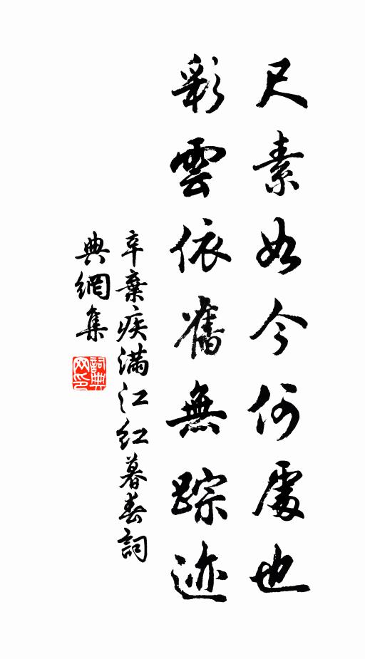 辛弃疾尺素如今何处也？彩云依旧无踪迹书法作品欣赏