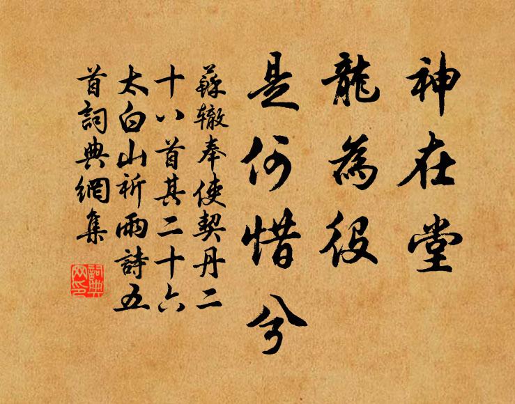 苏辙神在堂，龙为役，是何惜兮书法作品欣赏