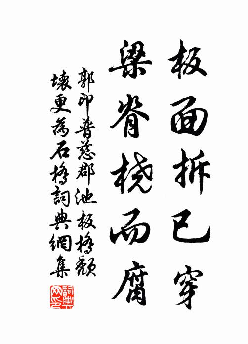 郭印板面拆已穿，梁脊桡而腐书法作品欣赏