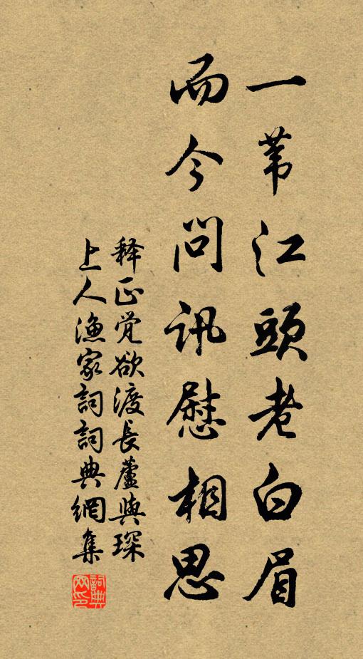 释正觉一苇江头老白眉，而今问讯慰相思书法作品欣赏