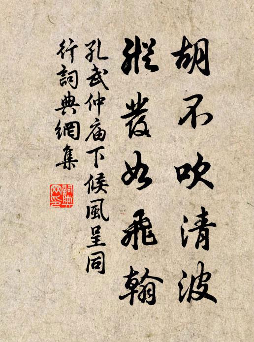 孔武仲胡不吹清波，纵发如飞翰书法作品欣赏