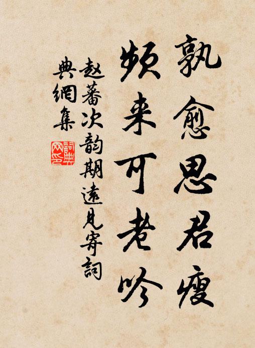 赵蕃孰愈思君瘦，频来可老吟书法作品欣赏