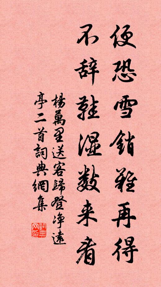 杨万里便恐雪销难再得，不辞鞋湿数来看书法作品欣赏