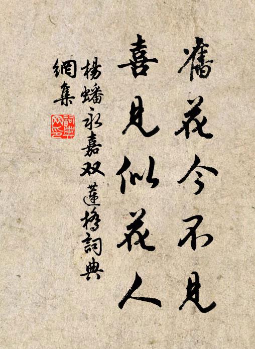 杨蟠旧花今不见，喜见似花人书法作品欣赏