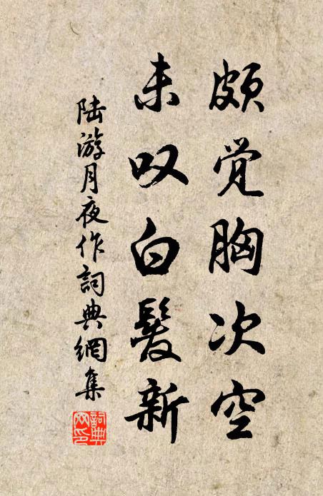 陆游颇觉胸次空，未叹白发新书法作品欣赏
