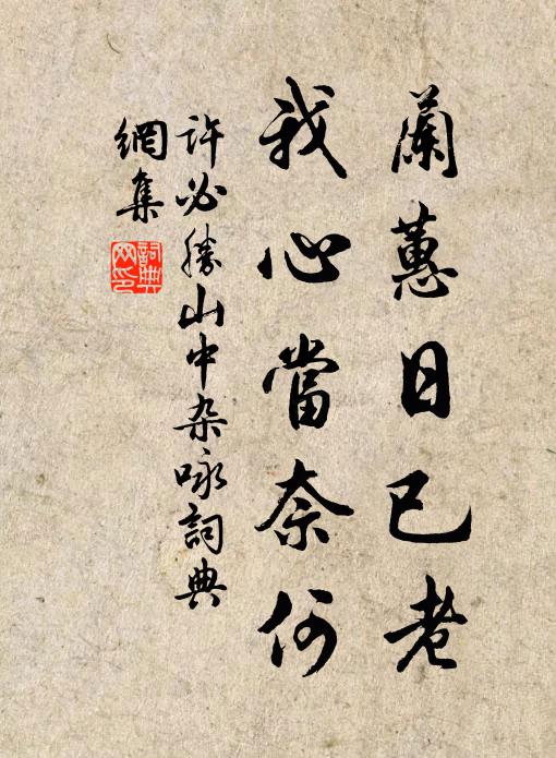 许必胜兰蕙日已老，我心当奈何书法作品欣赏