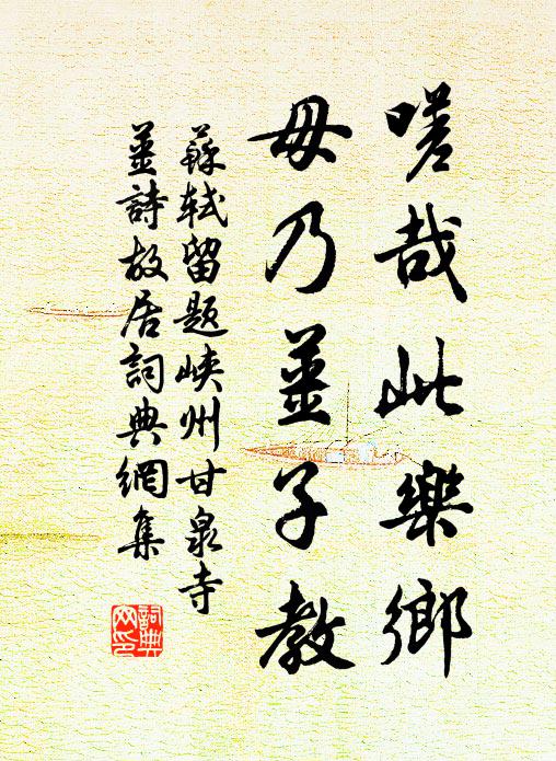 苏轼嗟哉此乐乡，毋乃姜子教书法作品欣赏